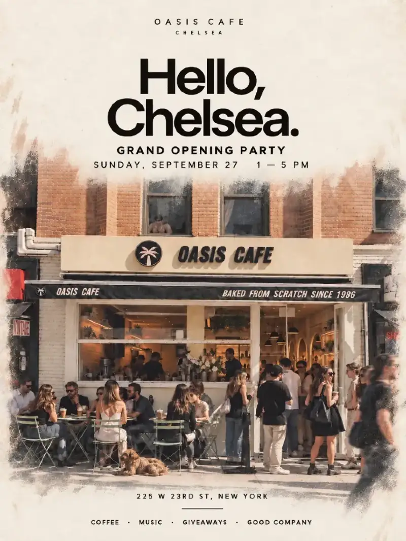Oasis Cafe Chelsea Grand Opening