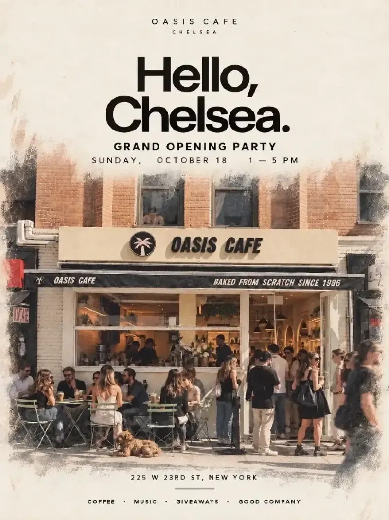 Oasis Cafe Chelsea Official Grand Opening