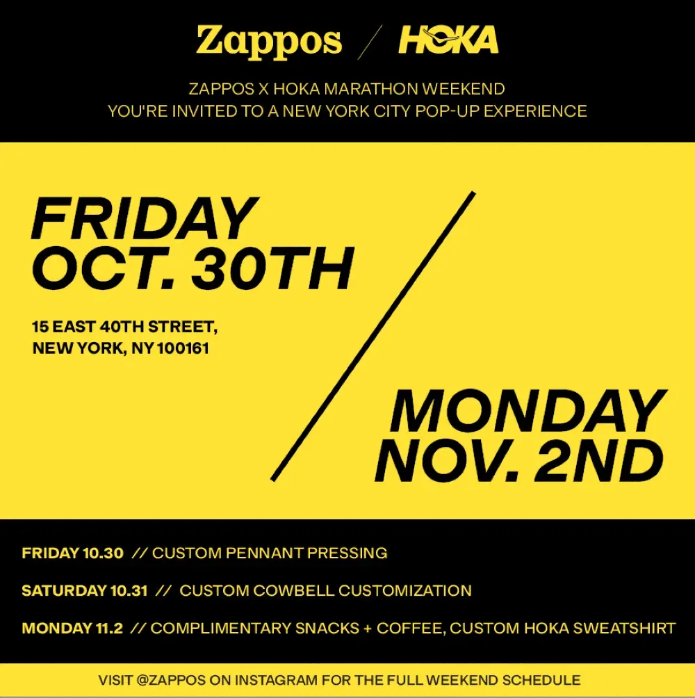 Zappos No More Lonely Runs NYC Marathon Pop-Up