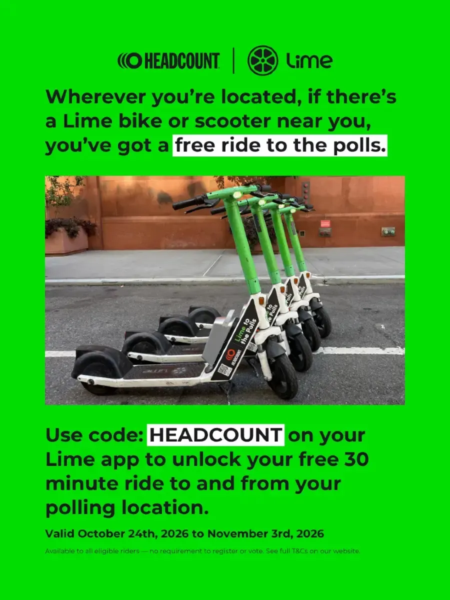 Headcount x Lime Free Ride to Vote