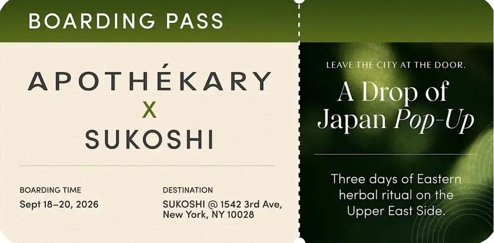 A Drop of Japan: Apothékary x SUKOSHI Pop-Up