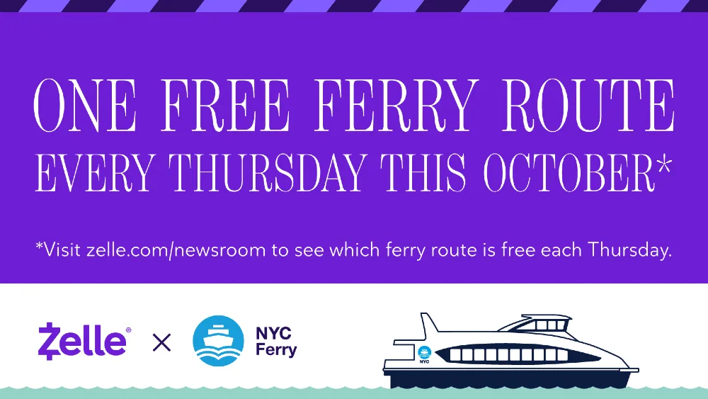 Free NYC Ferry Rides with Zelle
