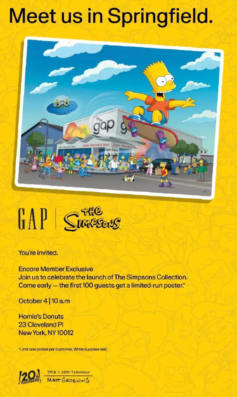 Gap x Simpsons at Homie’s Donuts