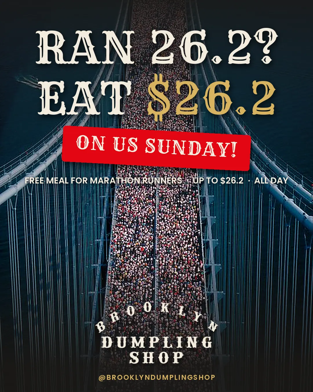 Brooklyn Dumpling Shop NYC Marathon Freebie