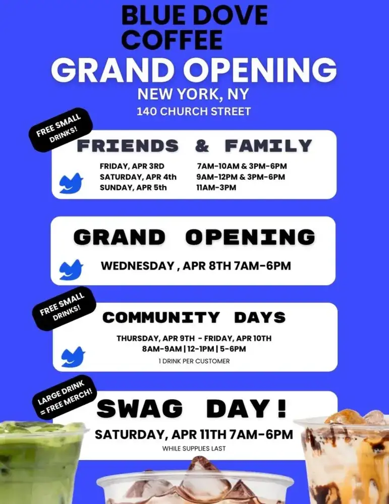 Blue Dove Coffee Grand Opening