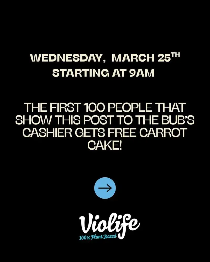Bubs Bakery x Violife Carrot Cake Giveaway