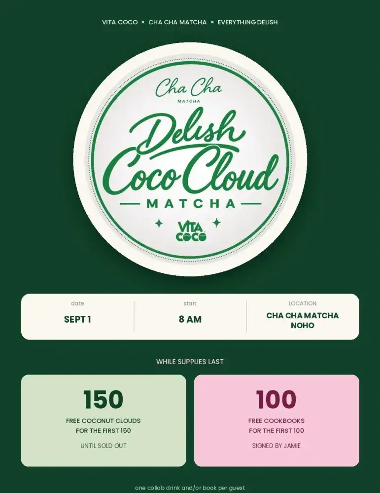 Everything Delish x Cha Cha Matcha