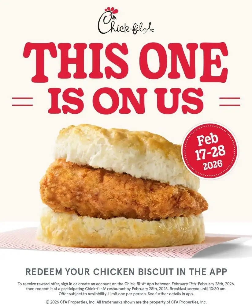 Free Chick-fil-A Chicken Biscuit