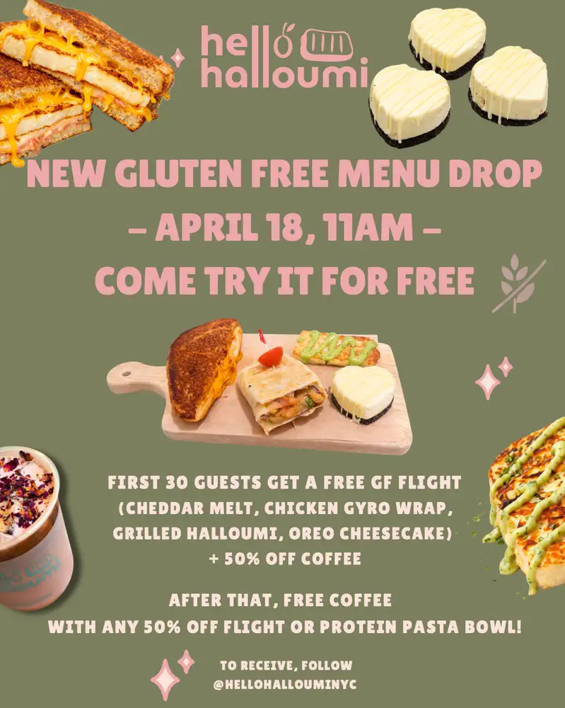 Hello Halloumi Gluten Free Menu Drop
