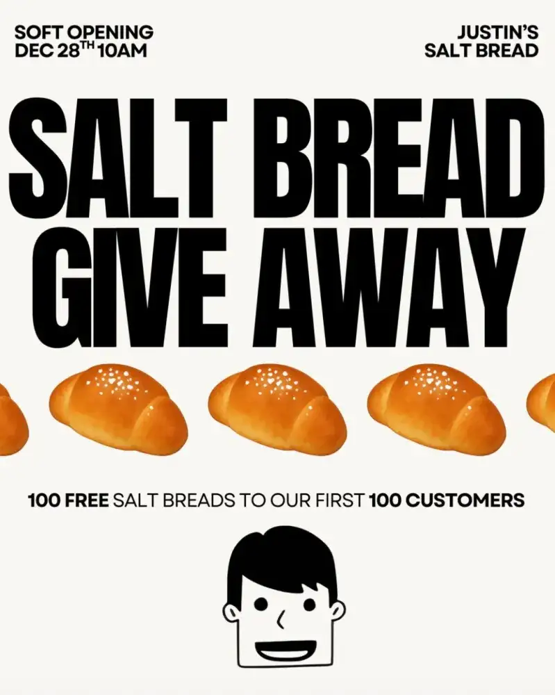 Justin's Salt Bread Soft Opening