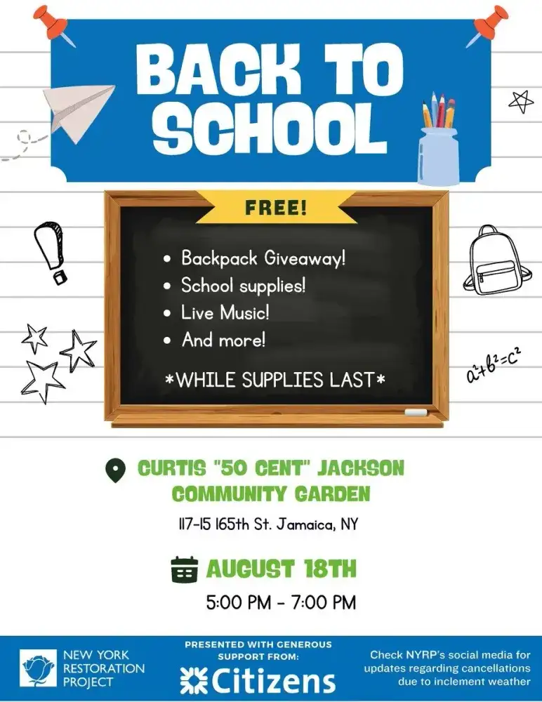 NYRP Back to School Backpack Giveaways