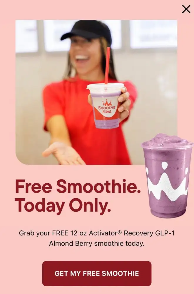 Smoothie King Free Almond Berry Smoothie