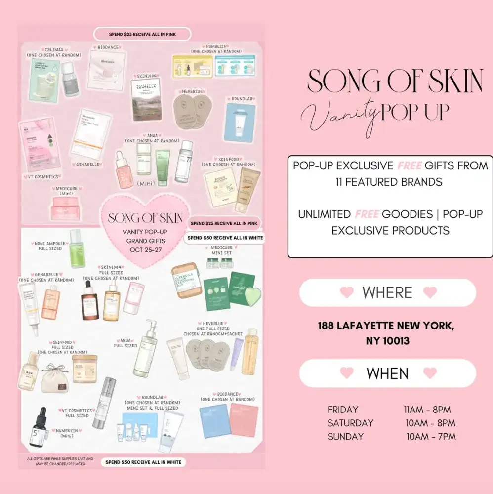 Song of Skin Vanity Pop-Up