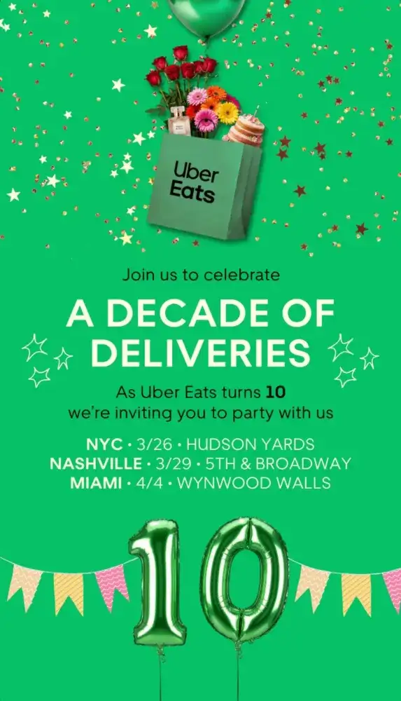 Uber Eats Celebrates a Decade of Deliveries