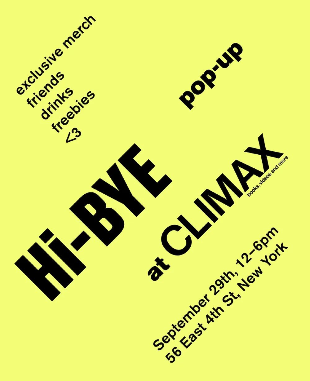 Hi-Bye Pop-Up at Climax Books
