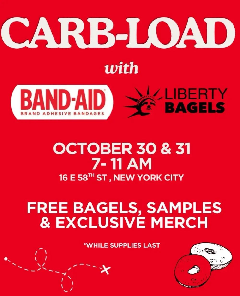 Carb Load with Band-Aid and Liberty Bagels