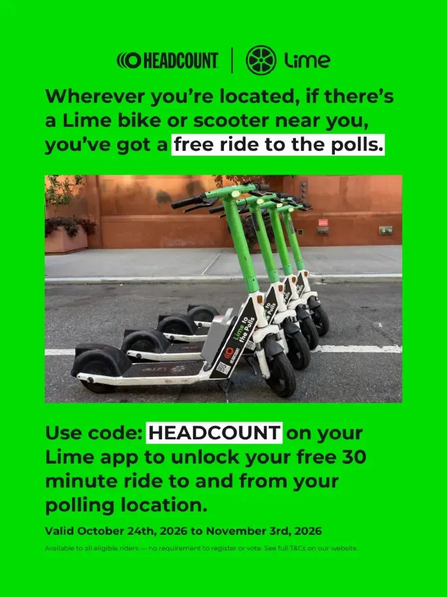 Headcount x Lime Free Ride to Vote