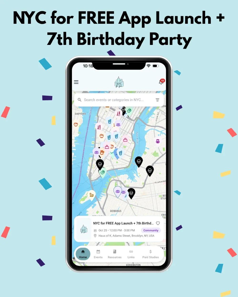 NYC for FREE App Launch + 7th Birthday Party