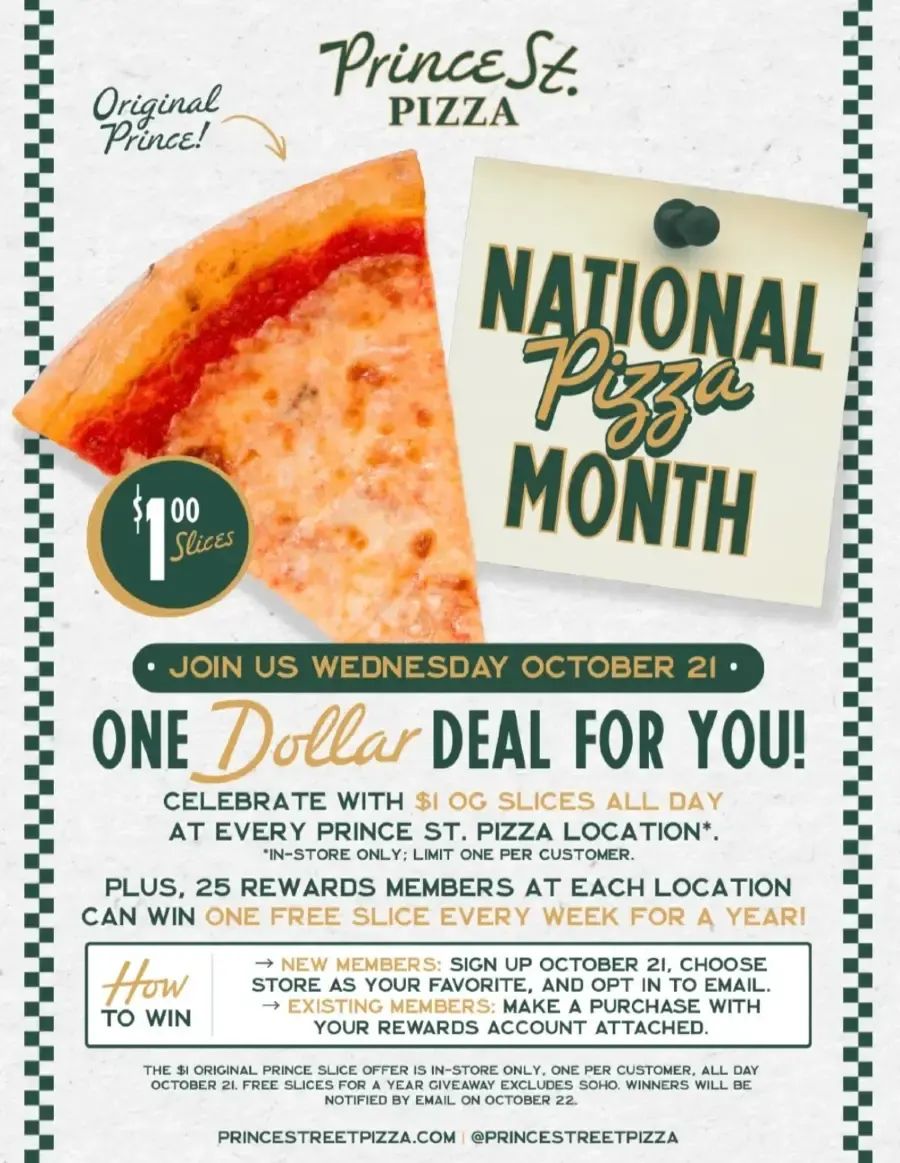 Prince Street Pizza $1 Slices