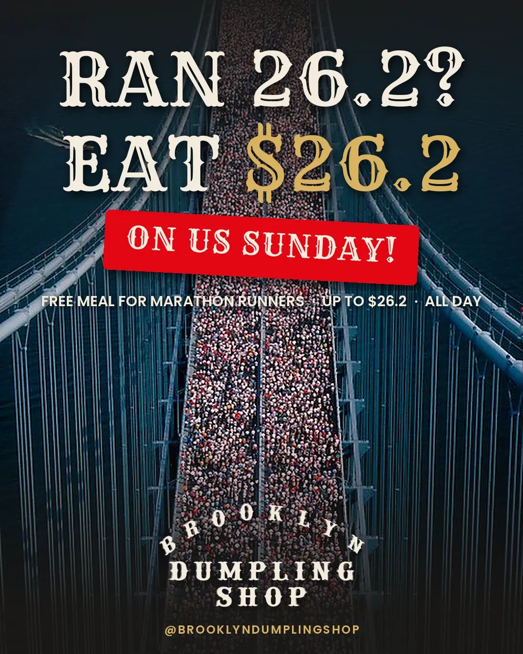 Brooklyn Dumpling Shop NYC Marathon Freebie